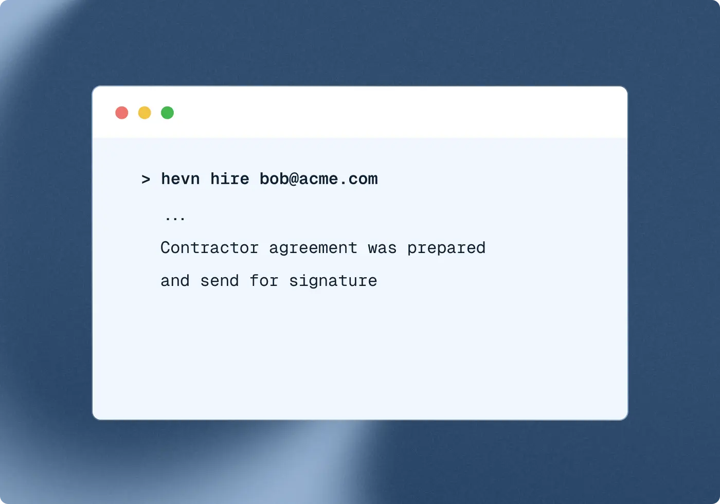 HEVN contractor hiring workflow with contract templates