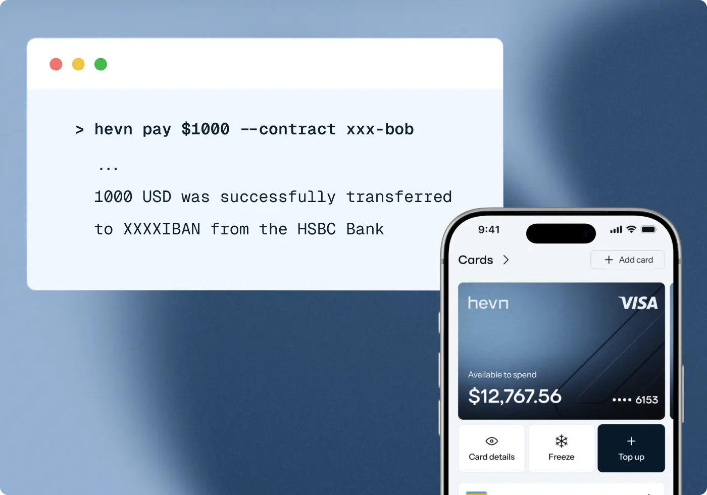 HEVN CLI global contractor payout and contractor wallet app